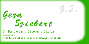 geza sziebert business card